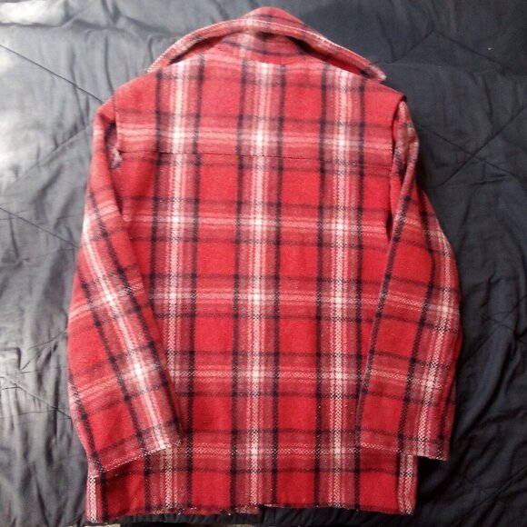 Vintage 70s Waterproof Wool Chore Coat Plaid - Picture 4 of 4